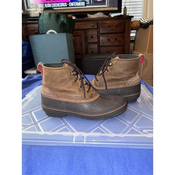 UGG Waterproof Zetik Leather Duck Boots Men’s Brown Tan Tops 1017304 Sz 9